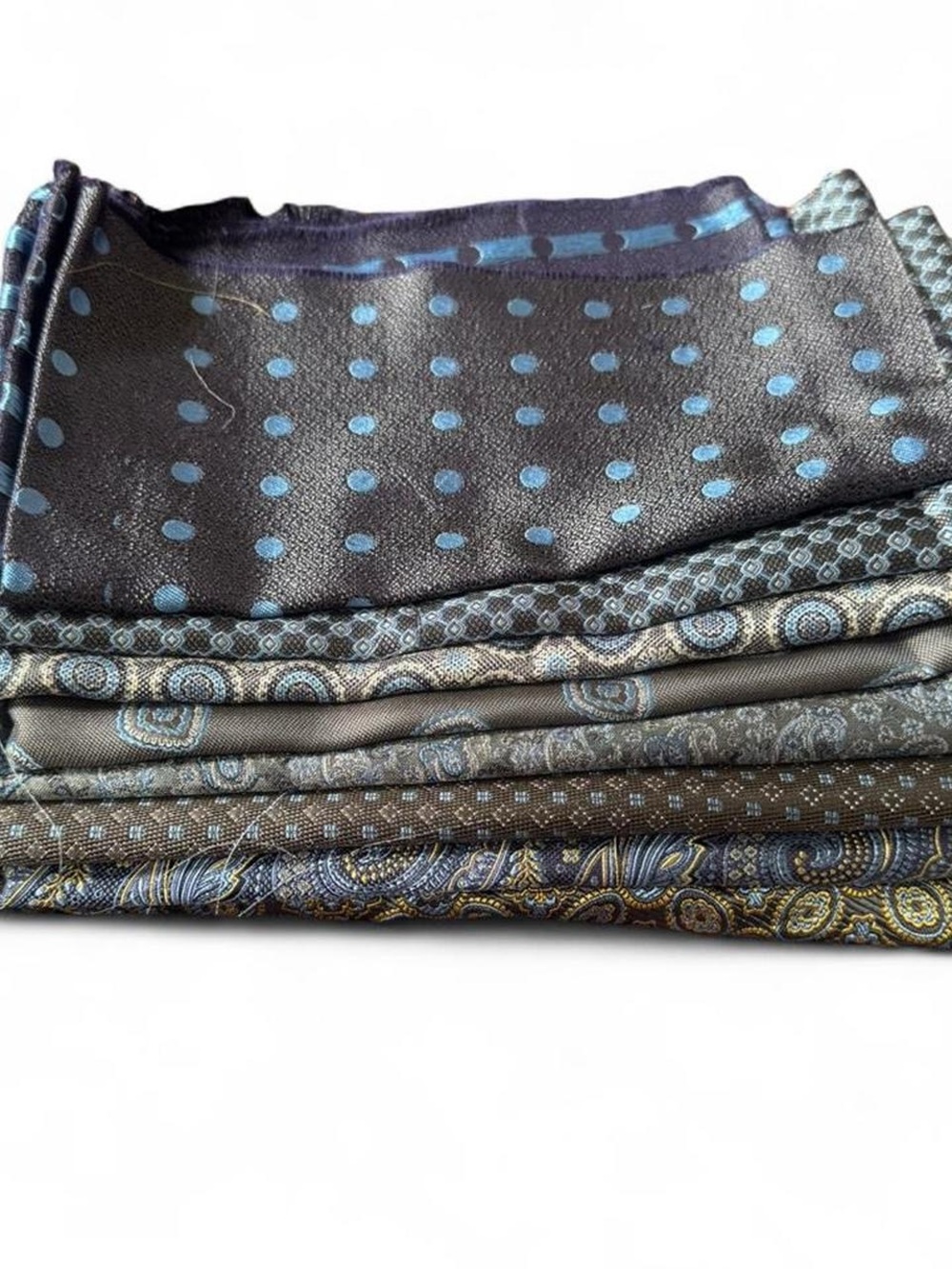 8pc bundle lot grey gray 100% Italian silk fabric remnants